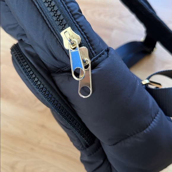 Mark & Graham Black Backpack Puffer Quilted Gold Hardware - Picture 4 of 8